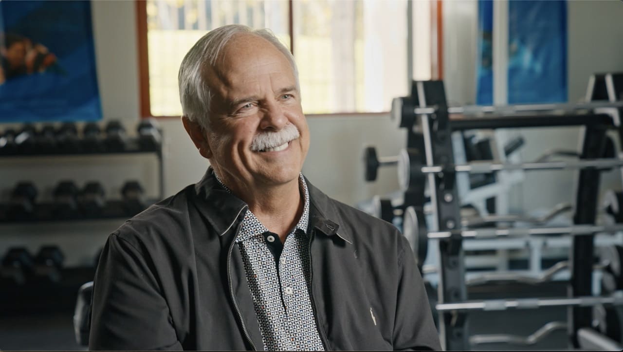 John Naber on the set of the movie The Duel We Missed